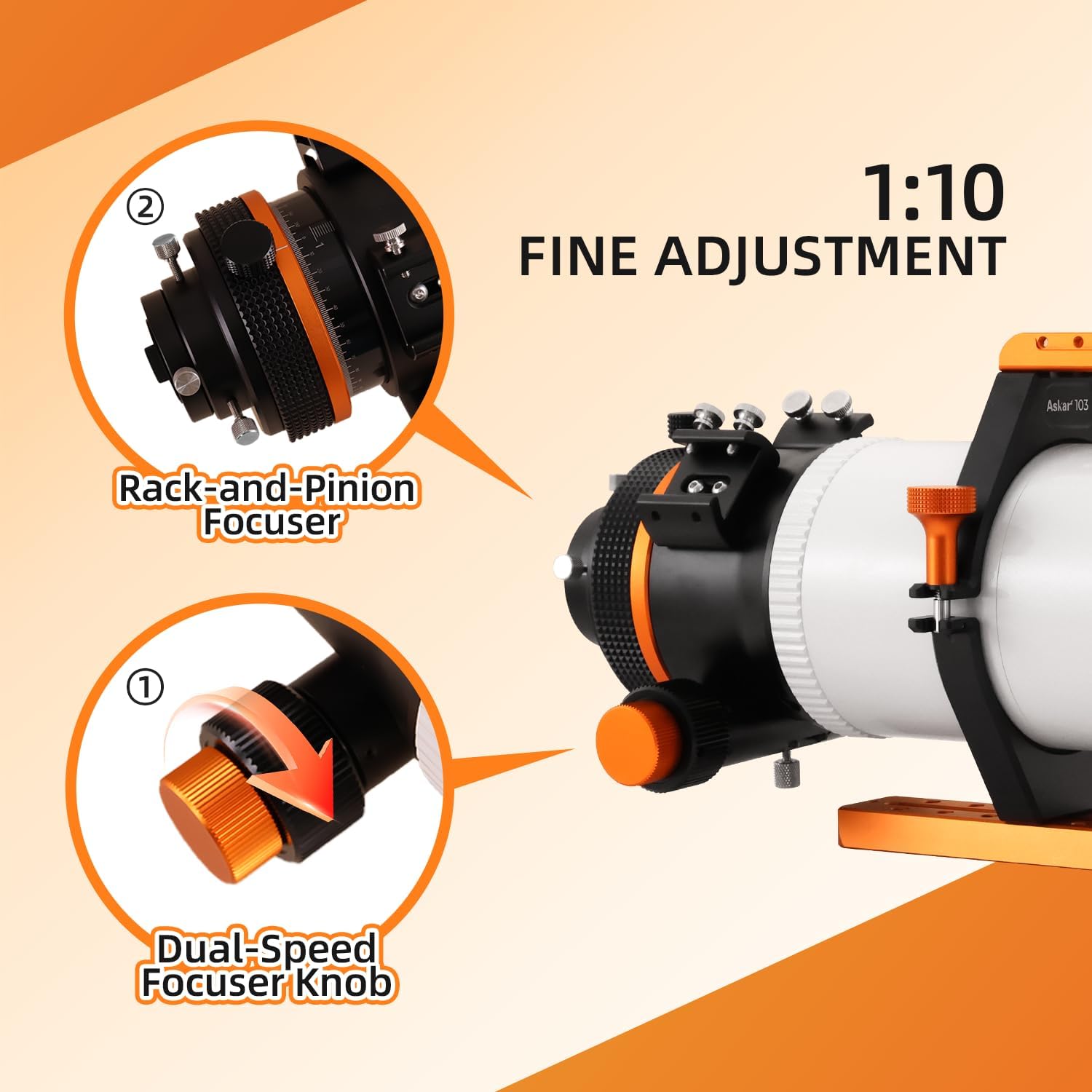 Askar 103APO，103mm Aperture，F6.8，700mm Focal Length，ED Glass，Telescope，OTA，Astrograph， for Astrophotography and Viewing