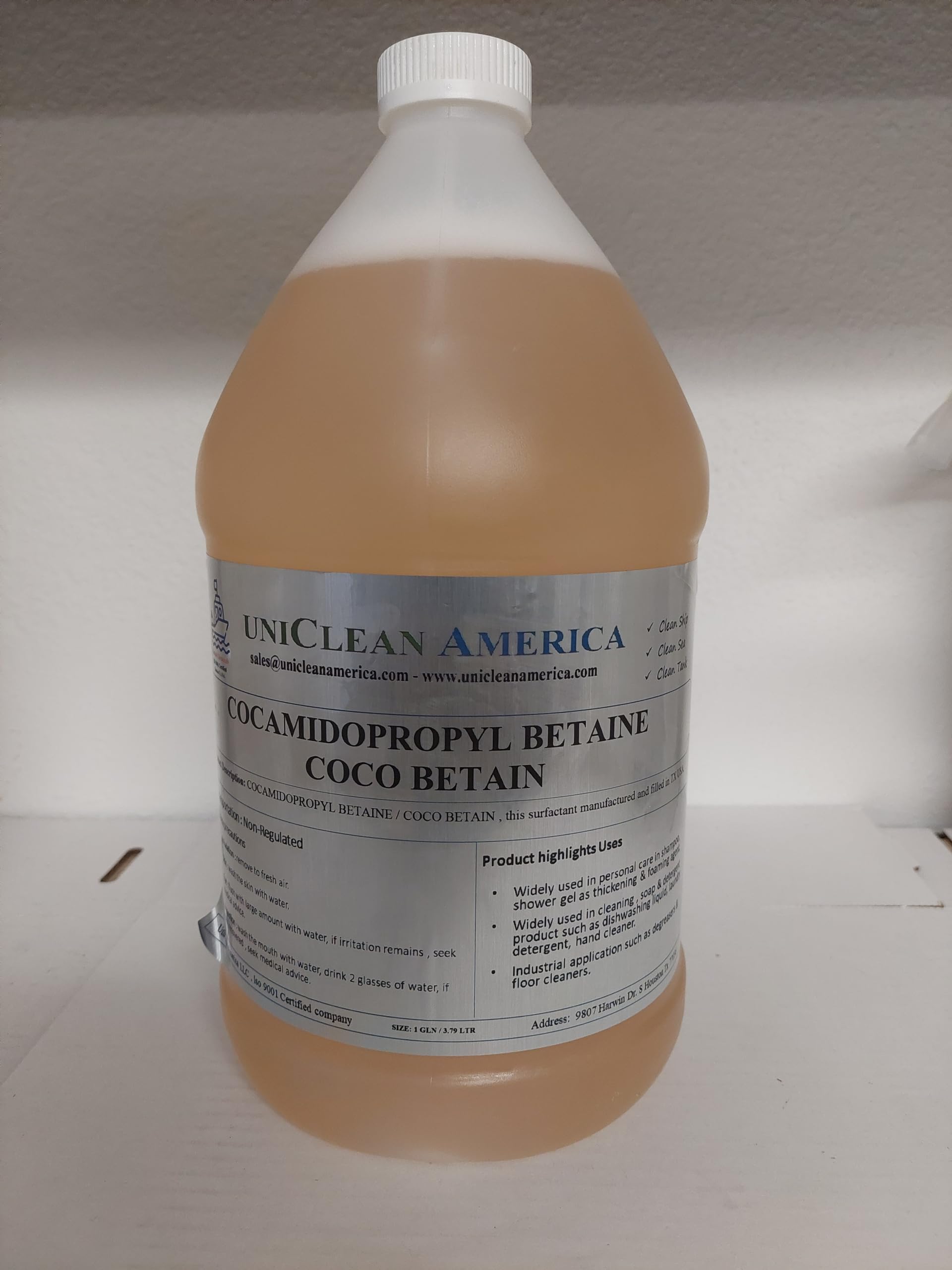 Cocamidopropyl Betain - Coco BETAIN - UniClean America - Made in USA - Size: 128 fl oz