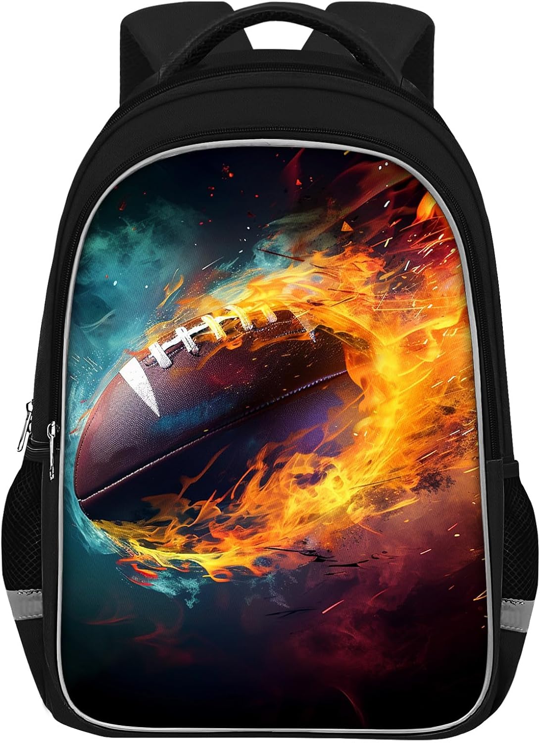Fitvc School Backpack for Boys - American Football Boys Backpack for Kids Children Elementary Middle School - 17 Inch Sport Bookbag Travel Back Pack for Ages 6-14