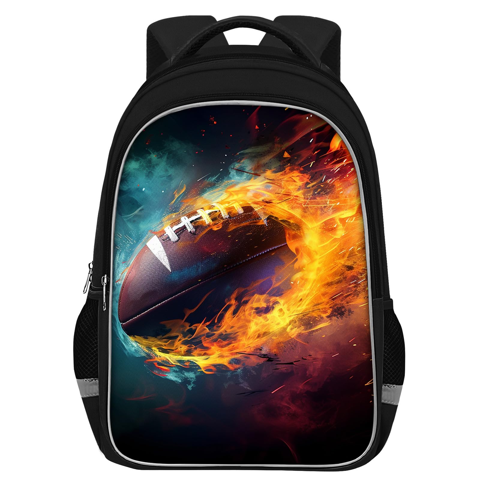 Fitvc School Backpack for Boys - American Football Boys Backpack for Kids Children Elementary Middle School - 17 Inch Sport Bookbag Travel Back Pack