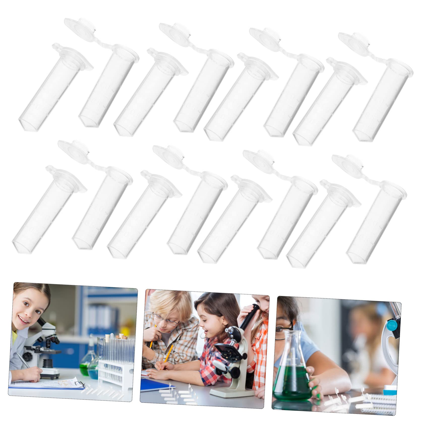 2ml Provette da Centrifuga 500 Pezzi in Plastica, con Tappo