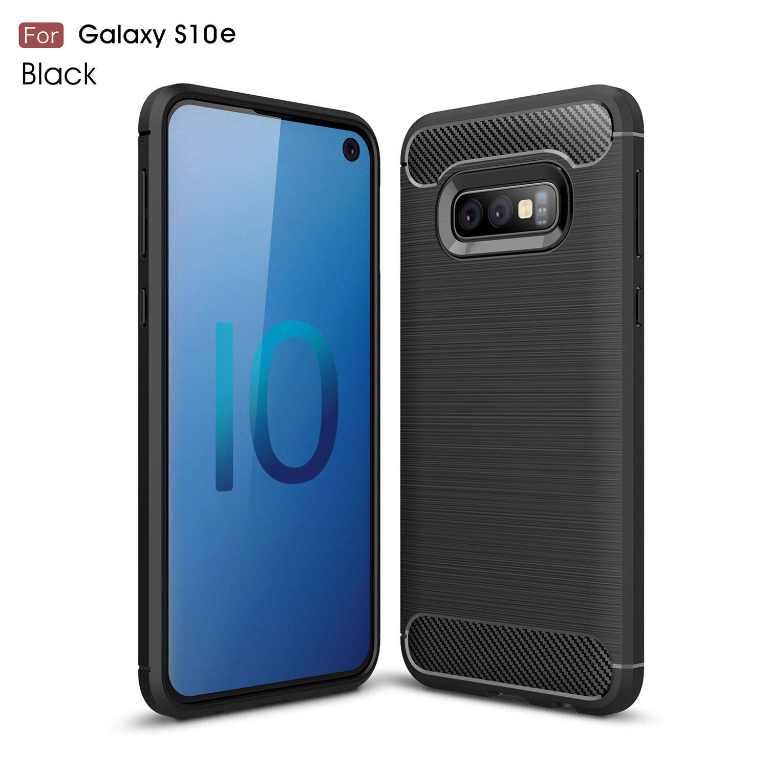 CruzerLiteCase Compatible with Cellphone Galaxy S10e Case, Carbon Fiber Shock Absorption Slim Case Compatible with Cellphone Samsung Galaxy S10e (Black)