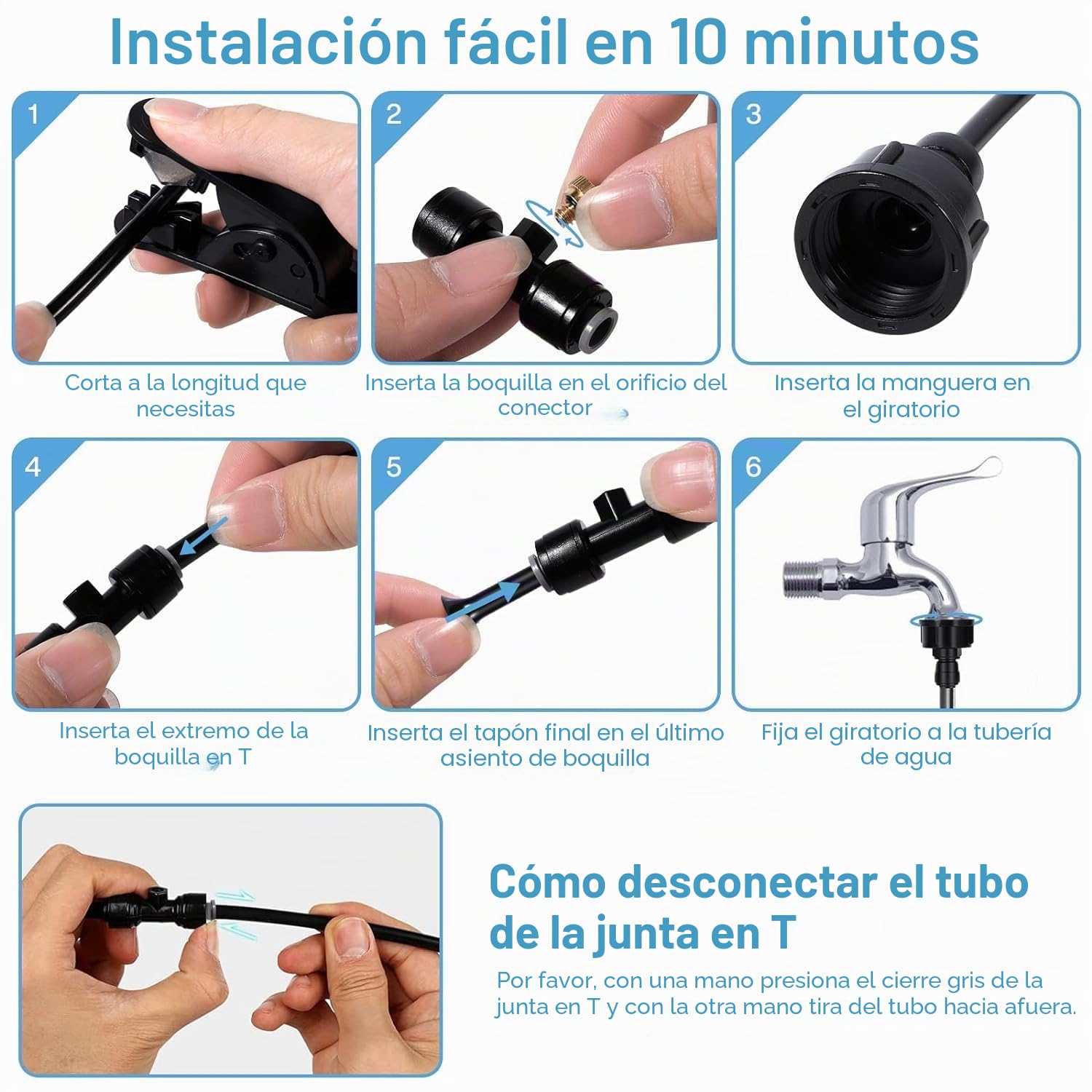 Kit Nebulizador Jardín, Sistema de enfriamiento por nebulización 20M Línea de nebulización, Nebulizador Terraza Exterior con 24 Boquillas de Latón Ajustables para Jardín Terraza Invernadero