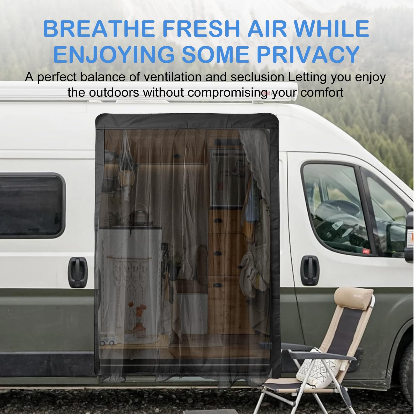 Moustiquaire Magnétique pour Van: 150 X 110 Cm Moustiquaire Voiture, Moustiquaires Van Aménagé avec Magnétisme pour Latérale, Protection Solaire, Les Voyages en Camping (Noir)