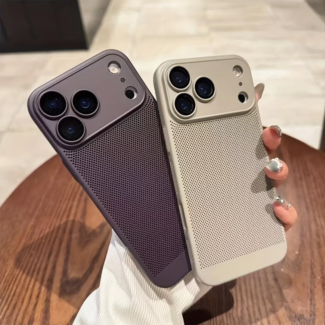 Funda Ultrafina de refrigeración y disipación de Calor para iPhone 17 16 12 15 13 14 Pro MAX Plus 17pro 17, Transpirable (para iPhone 14Pro MAX/Negro)