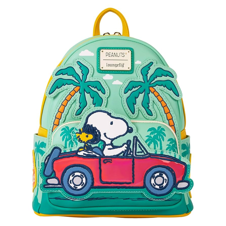Loungefly ピーナッツ スヌーピー ミニバックパック Amazon.com: Loungefly Peanuts Snoopy Road Trip Mini Backpack