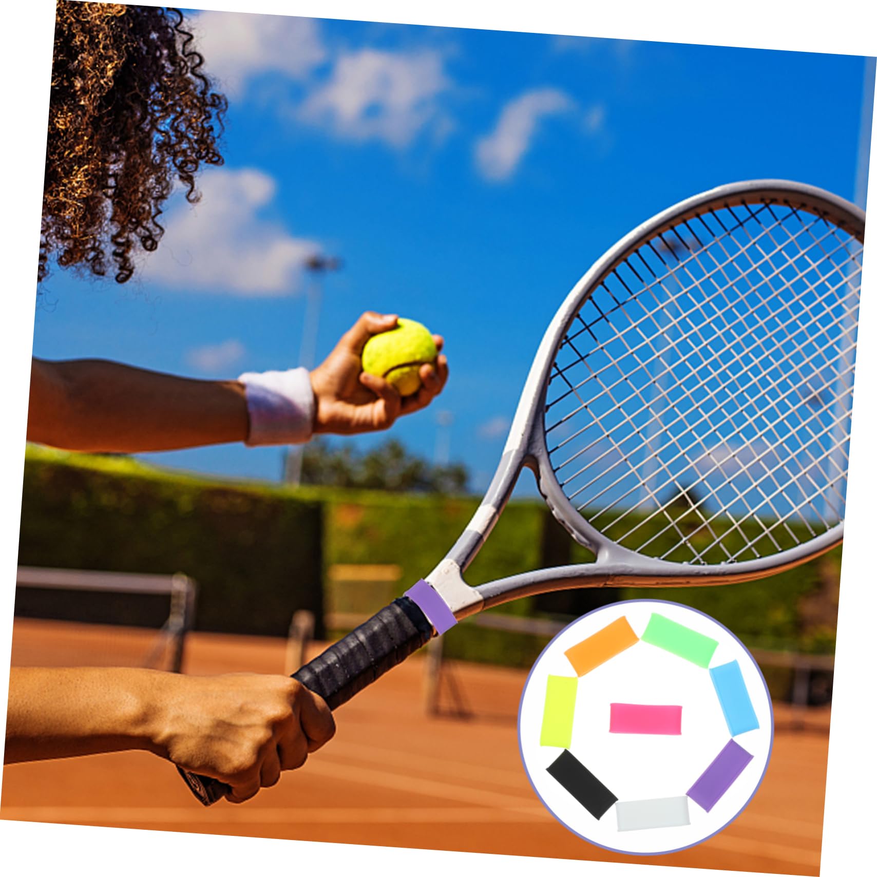 Toyvian Grip Antiscivolo Silicone per Racchette Tennis E Badminton Leggeri E Riutilizzabili Design Versatile per Sport E Attrezzature Fitness 16 * 2