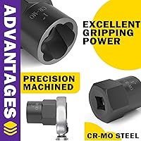 Vista 2 de Kit de extractor de pernos de 5 piezas, resistente, herramienta de extracción de tuercas de impacto de 1/2 pulgada, juego de extractor de tuercas