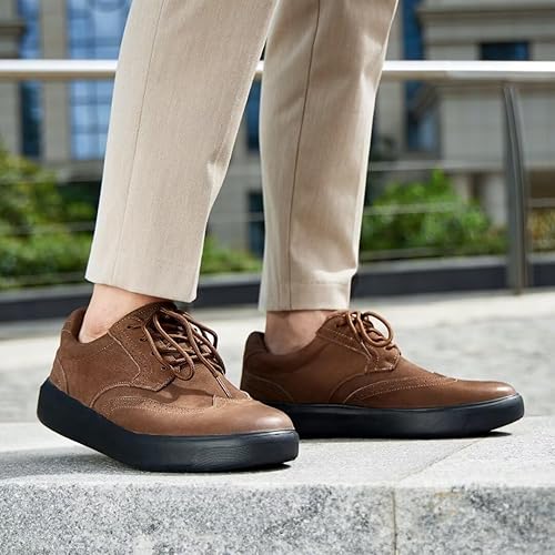 Miniatura 7 de OrthoComfoot Zapatos ortopédicos de cuero para caminar para hombre cómodos zapatos Oxford para fascitis plantar con soporte para el arco, pies
