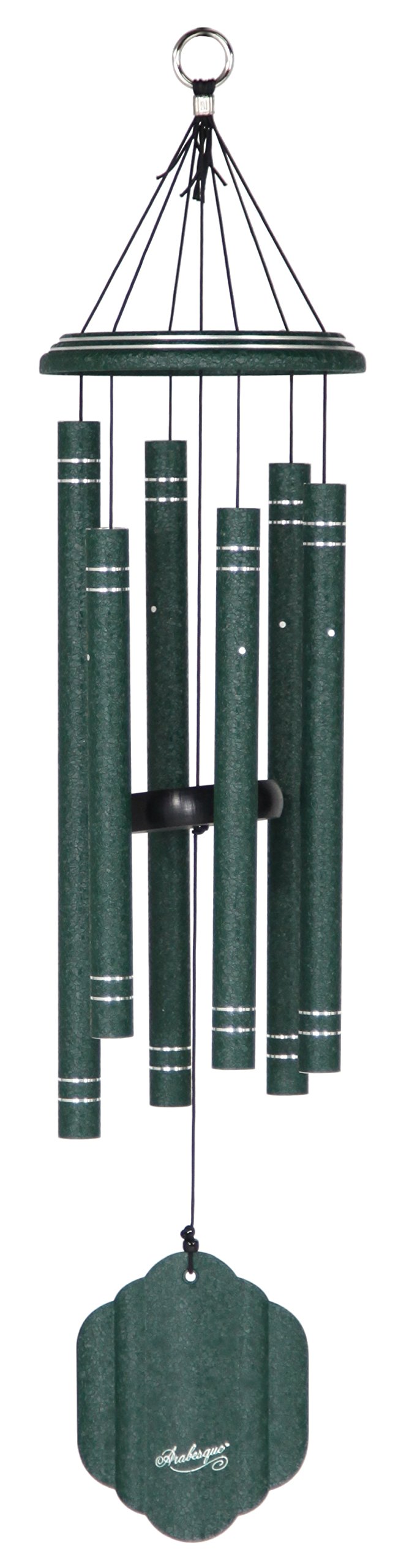 Arabesque by Wind River - 32 inch Emerald Wind Chime for Patio, Backyard, Garden, and Outdoor décor (Aluminum Chime) Made in The USA