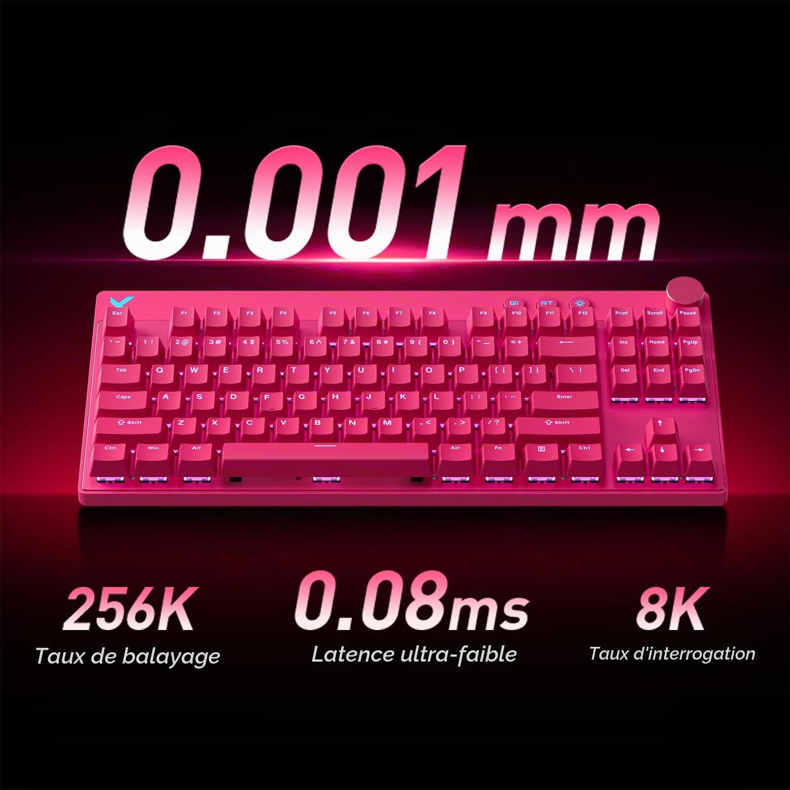 MCHOSE Mix 87 TKL Clavier Gaming, Clavier Magnétique Effet Hall