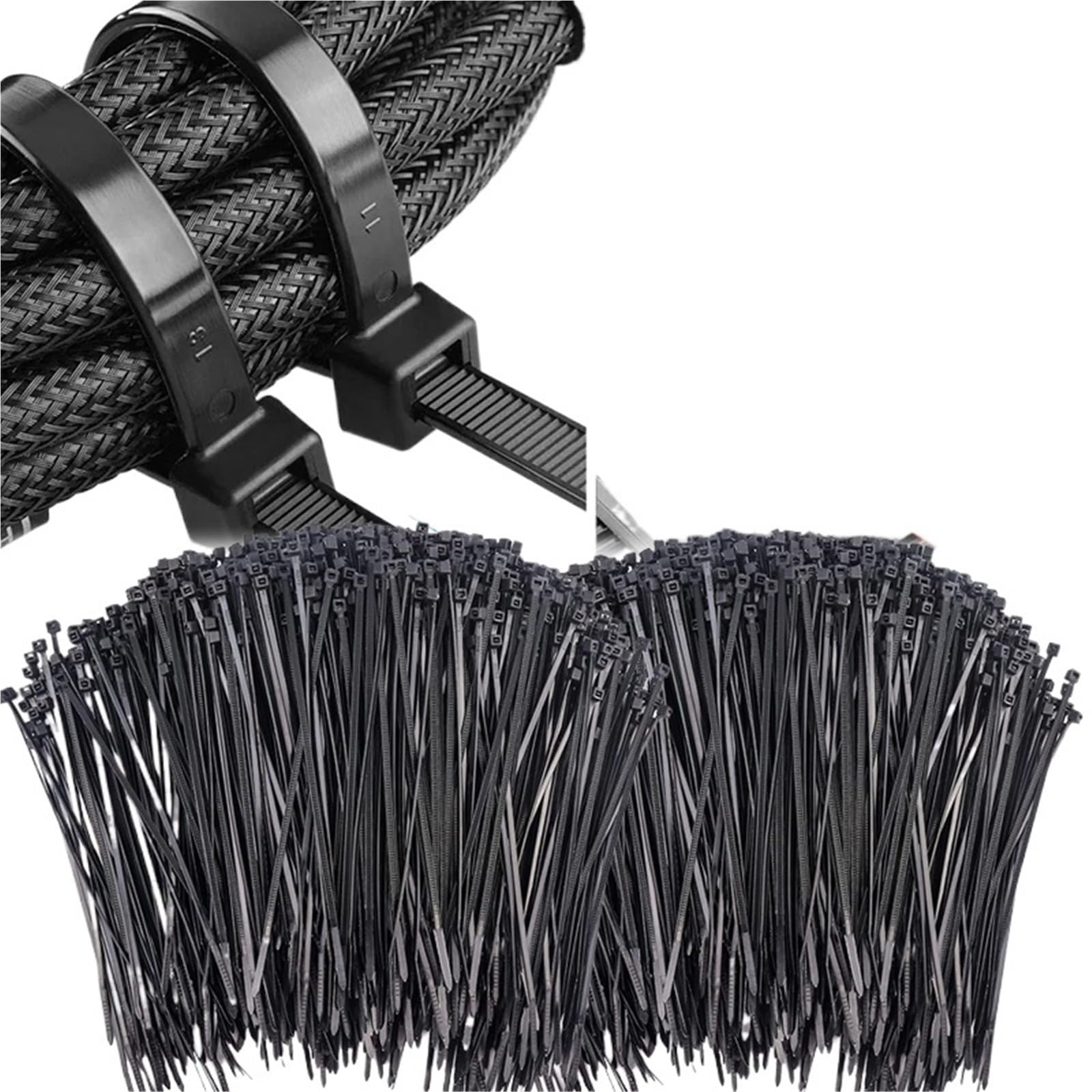 Gbrcen Black 3X100mm 1000Pcs Cable Ties 1000/500Pcs Nylon Cable Ties Adjustable