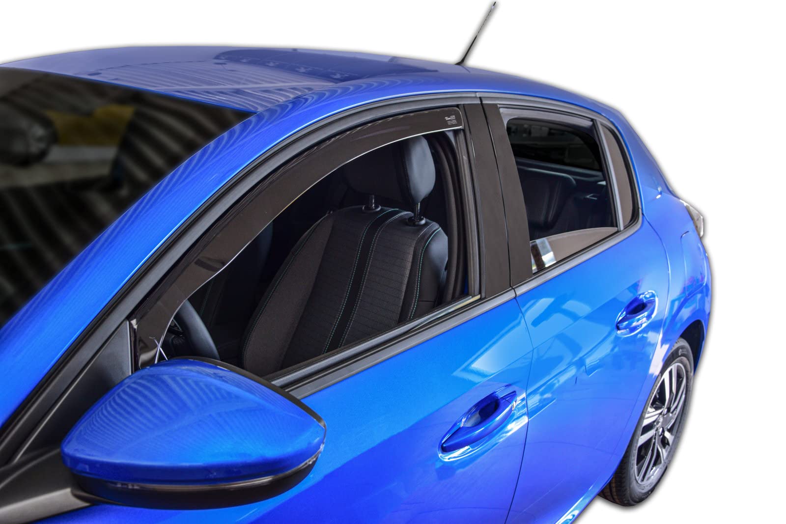J&J AUTOMOTIVE Heko Déflecteurs d'air et de Vent pour Peugeot 208 Depuis 2019, Lot de 2pcs, Teintés, Avant et Arrière, Aérodynamique