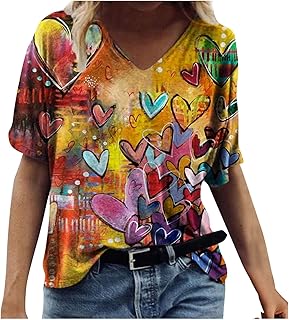 Camiseta de manga 3/4 para mujer, color rojo, moda para mujer, camiseta de manga informal, manga corta, cuello de ribete, camisetas para mujer, amarillo, XL