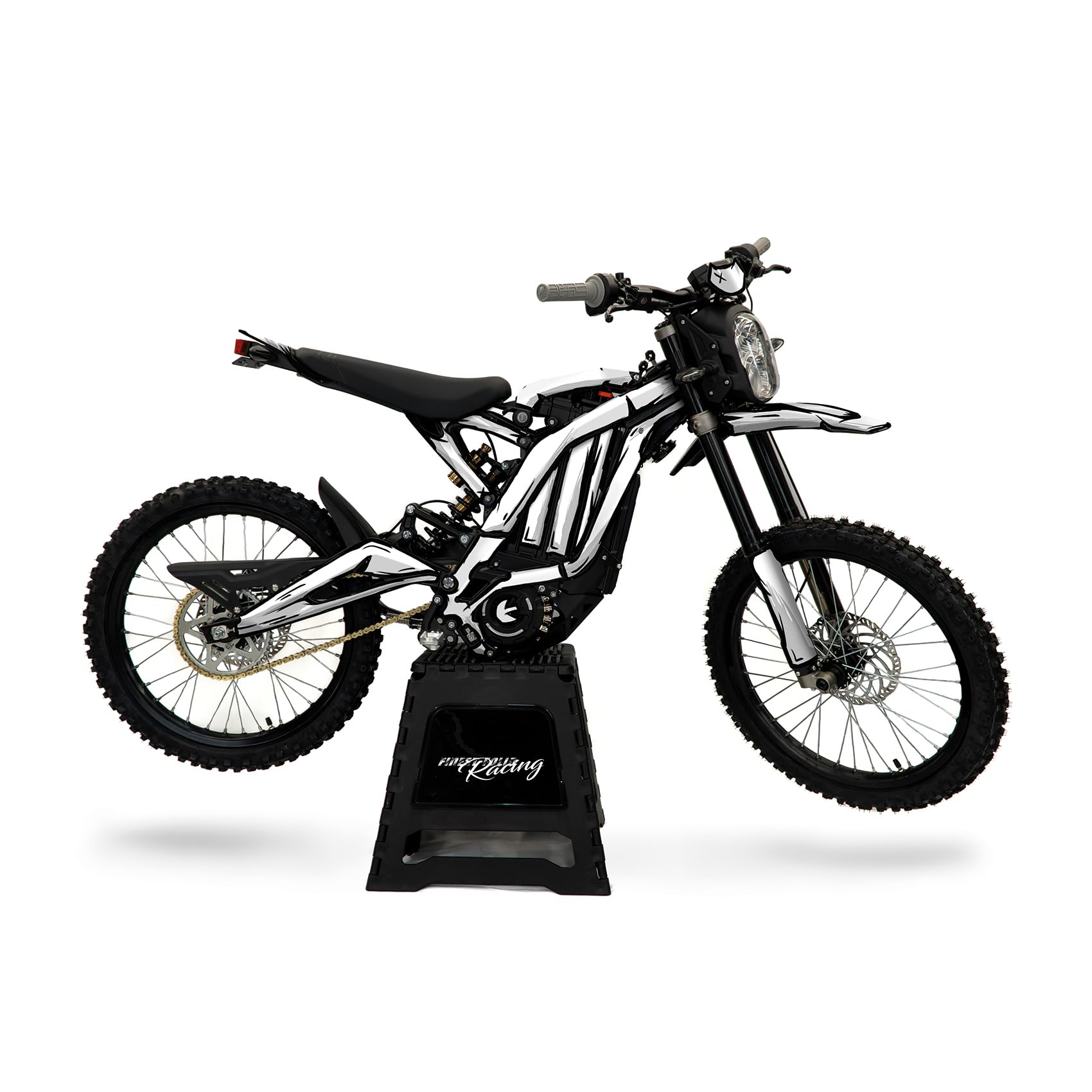 Decor Kit kompatibel mit Sur-Ron Light Bee X & S ab 2018 Premium Design Set selbstklebend wetterfest Aufkleber für Elektromotorrad MRX001 (Cartoon Weiß, Matte Oberfläche)