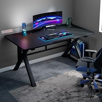 Gaming Desk, E-Sports PC Desk, Gamer Workstation with Carbon Fiber Surface and X-Shape Steel Frame, Home Office Desk (Size : 80cm/31.4in)