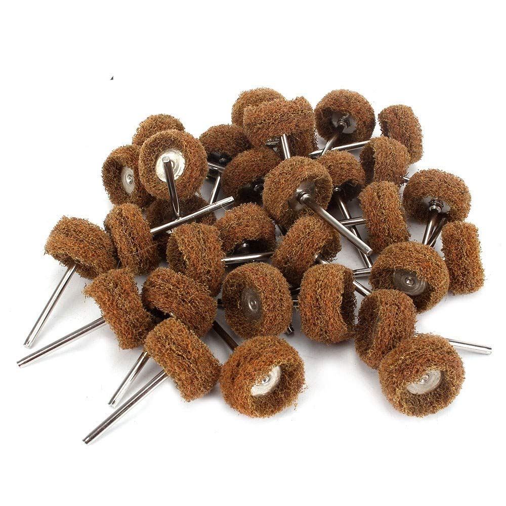 10-100pac Cepillo abrasivo de nailon abrasivo Grit80 Cabezal de lijado de pulido Rueda de pulido para herramientas de pulido Dremel, 50pac
