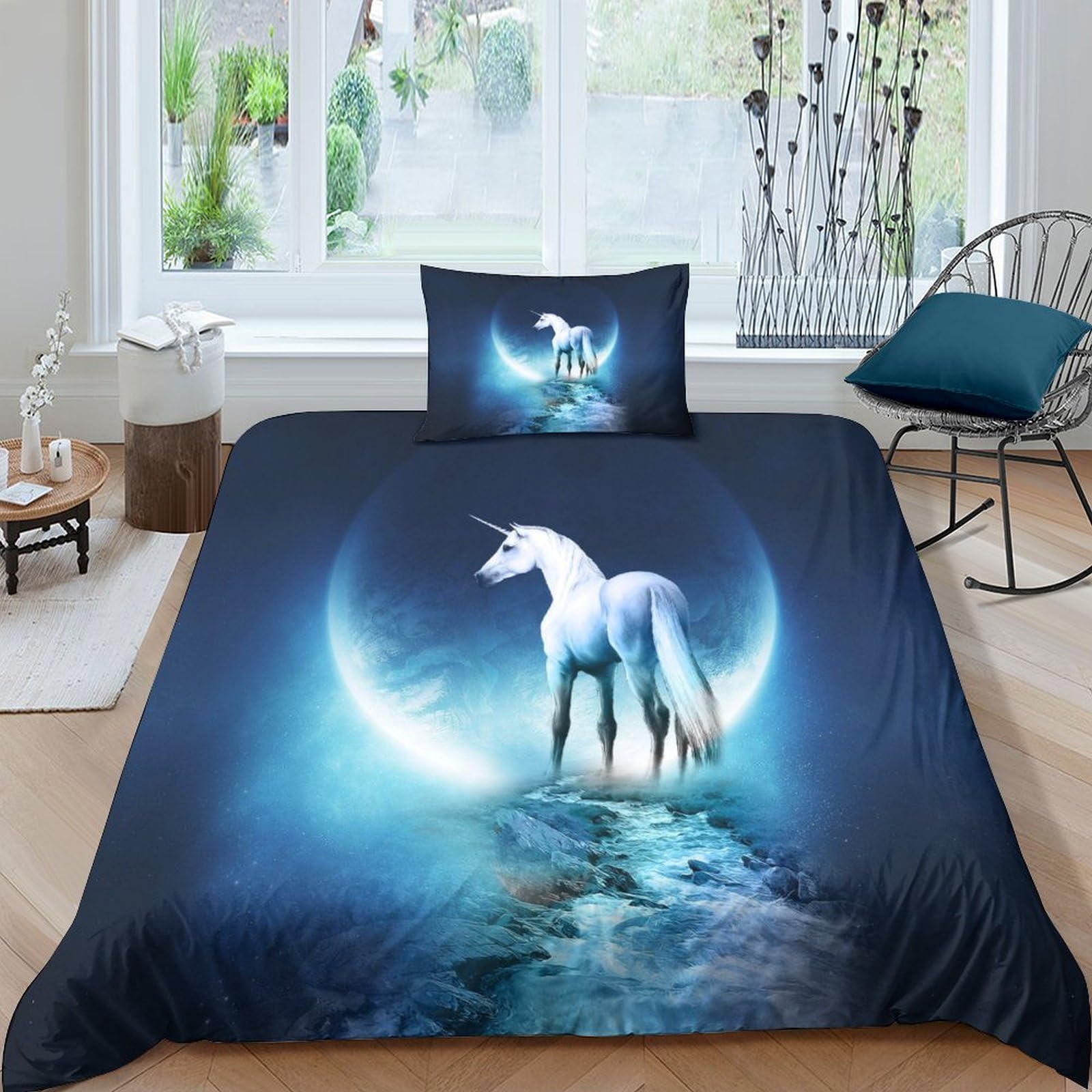 Housse de couette anti plis en microfibre pour lit enfant parure 3 pièces fermeture éclair