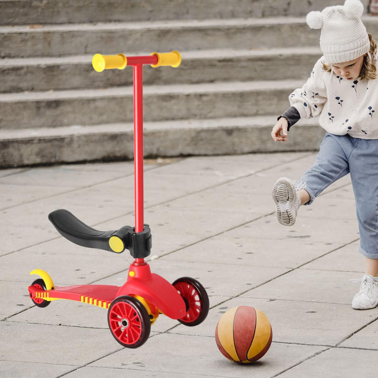 Kisangel Asiento de Scooter Ajustable para Cojín, Sillín de Patinete para niños pequeños Portátil y Desmontable para Silla de Montar con Asiento para niños
