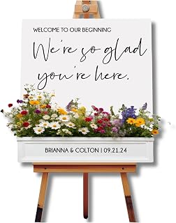 Welcome to our Wedding Flower Box Decal, Personalized Bloom Box Sticker, Vinyl Lettering for Custom Floral Pop Up Box Sign, Several Sizes & Colors, DECAL ONLY