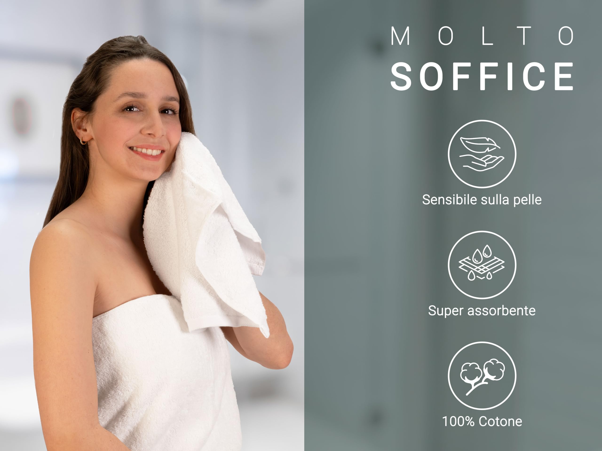 ZOLLNER 10 asciugamani per ospiti 40x60 - teli bagno bianchi super assorbenti e morbidi sulla pelle - bordatura in alta qualità - lavabile a 95°C - Cotone - Qualitá alberghiera - Certificato Oeko Tex®