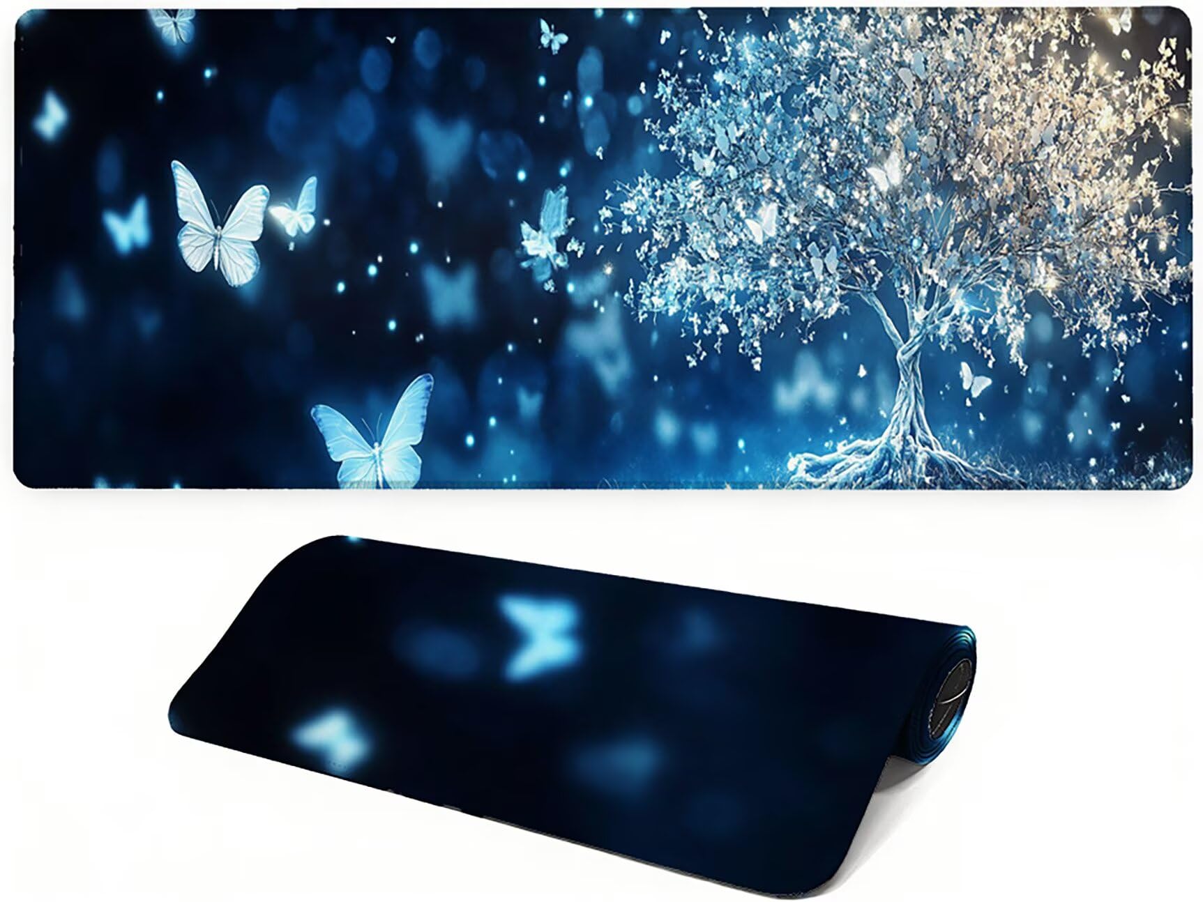 Podkładka pod mysz Lejnlnng XXL - 120x60cm - motyl duży gracz podkładka pod mysz, podkładka pod mysz drzewo życia, antypoślizgowa gumowa mata na biurko, wodoodporna podkładka pod mysz o wysokiej