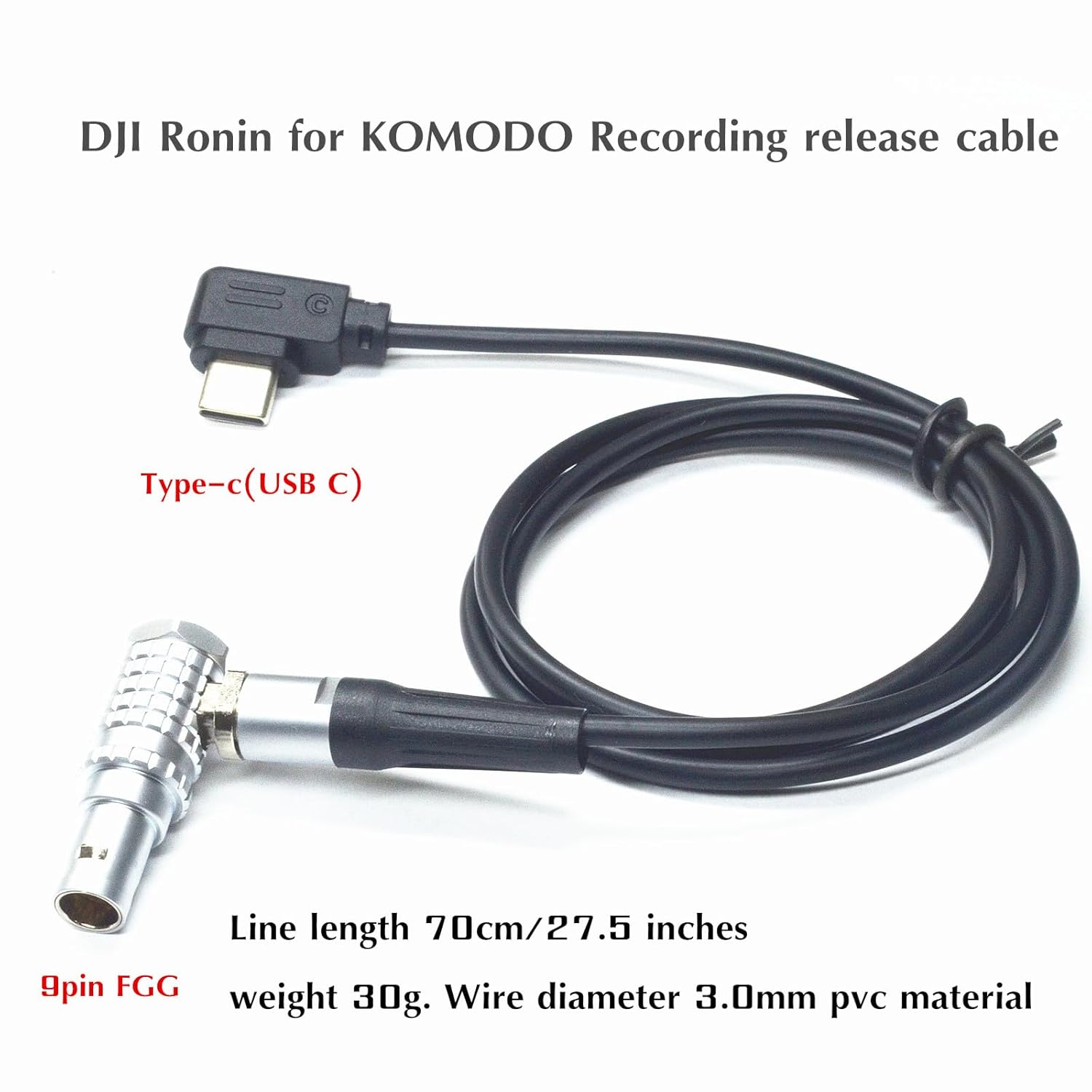 for DJI cable video cable to Komodo X /V-RAPTOR 9pin EXT Release wire Connection DJI stabilizer control cable 70cm/2.3ft long cable for ronin-Focus Pro/sc/sc2/rs2/rs3/rs4 (RSS-9pin komodo)