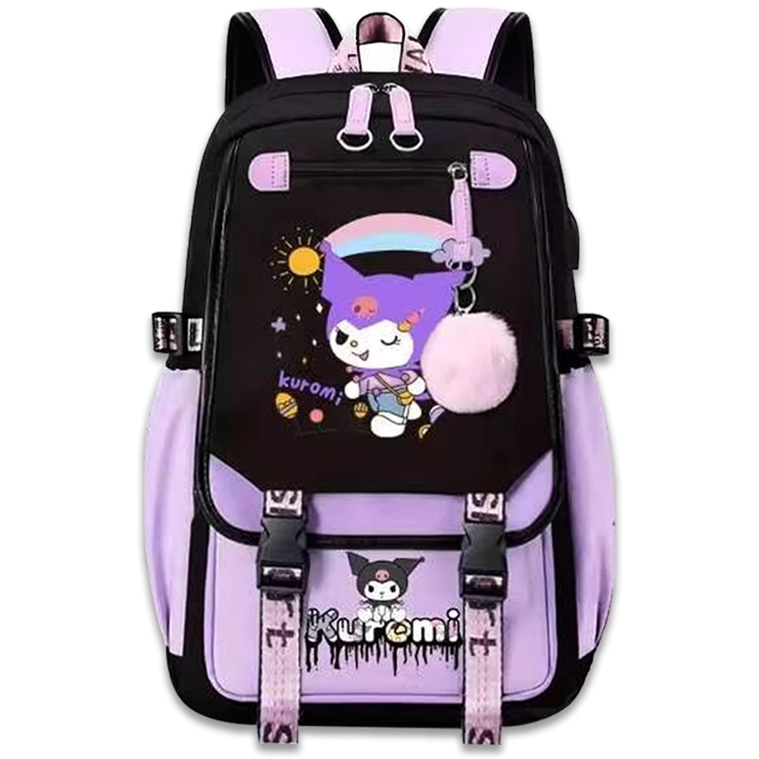 Roffatide Anime Kurom Print Business Casual Laptop Shoulders Backpack Travel Hiking Daypacks Rucksack 17 Inch