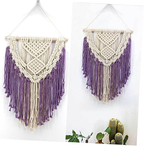 Miniatura 5 de DECHOUS Tapiz bohemio para colgar en la pared, 2 piezas, decoración del hogar, tejido bohemio, atrapasueños, macramé, decoración de pared,