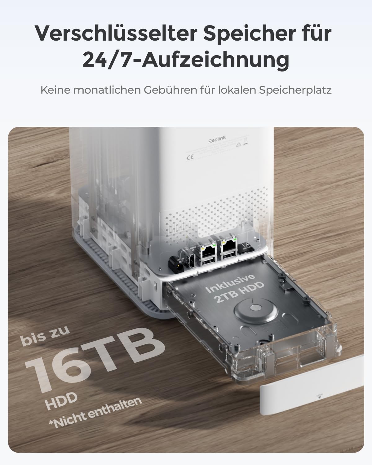 Reolink 4K Wi-Fi 6 Überwachungskamera Set Aussen mit 2TB HDD, Erweitbar auf 16TB, Pan &Tilt & Auto-Tracking, 360° Blick, Anti-Diebstahl-Verschlüsselung, KI-Erkennung, Home Hub Pro+4× E1 Outdoor S