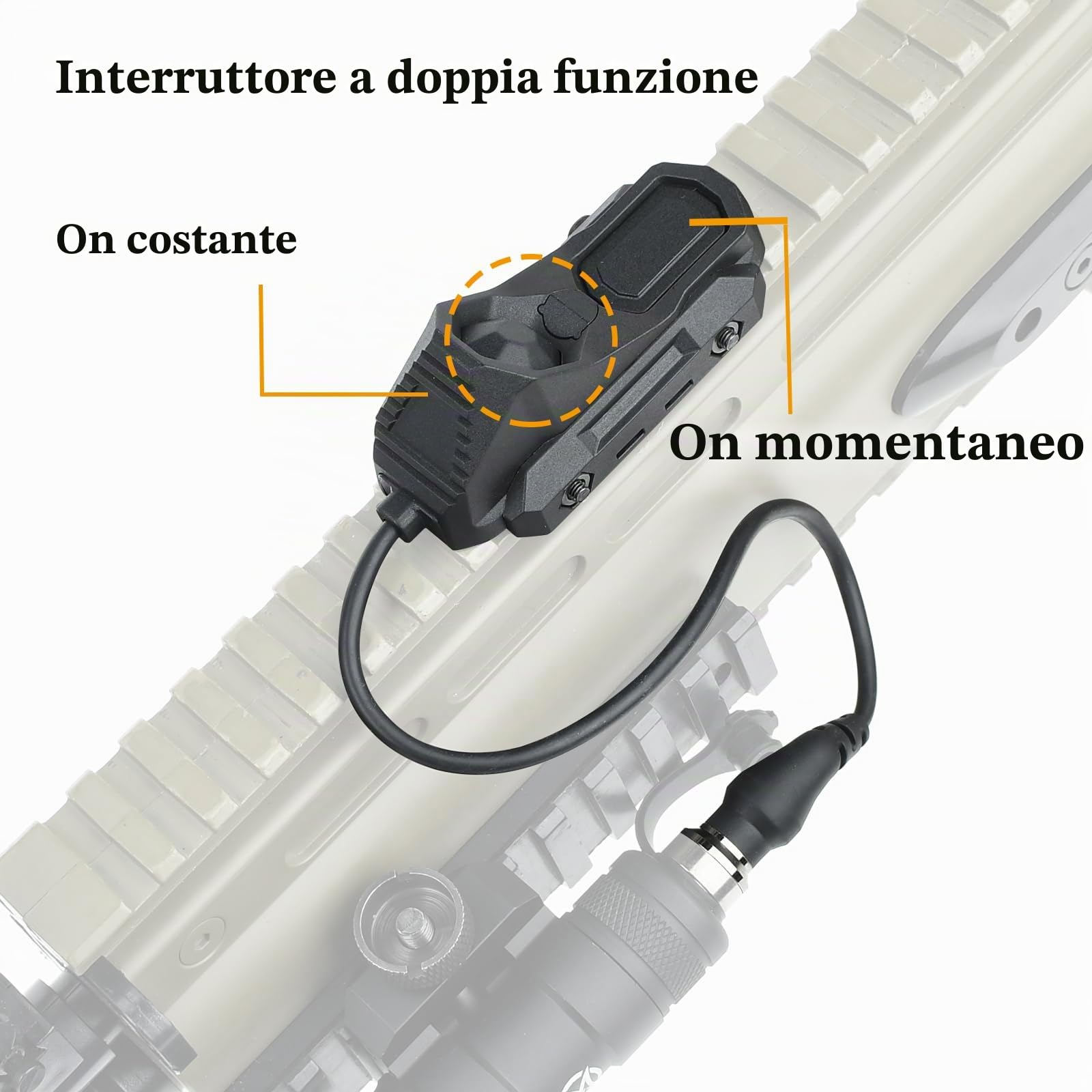 M600C Torcia tattica Torcia LED 600 Lumen,Luce scout leggera per sistema di binari Picatinny Mlok Keymod da 20 mm (Nero)