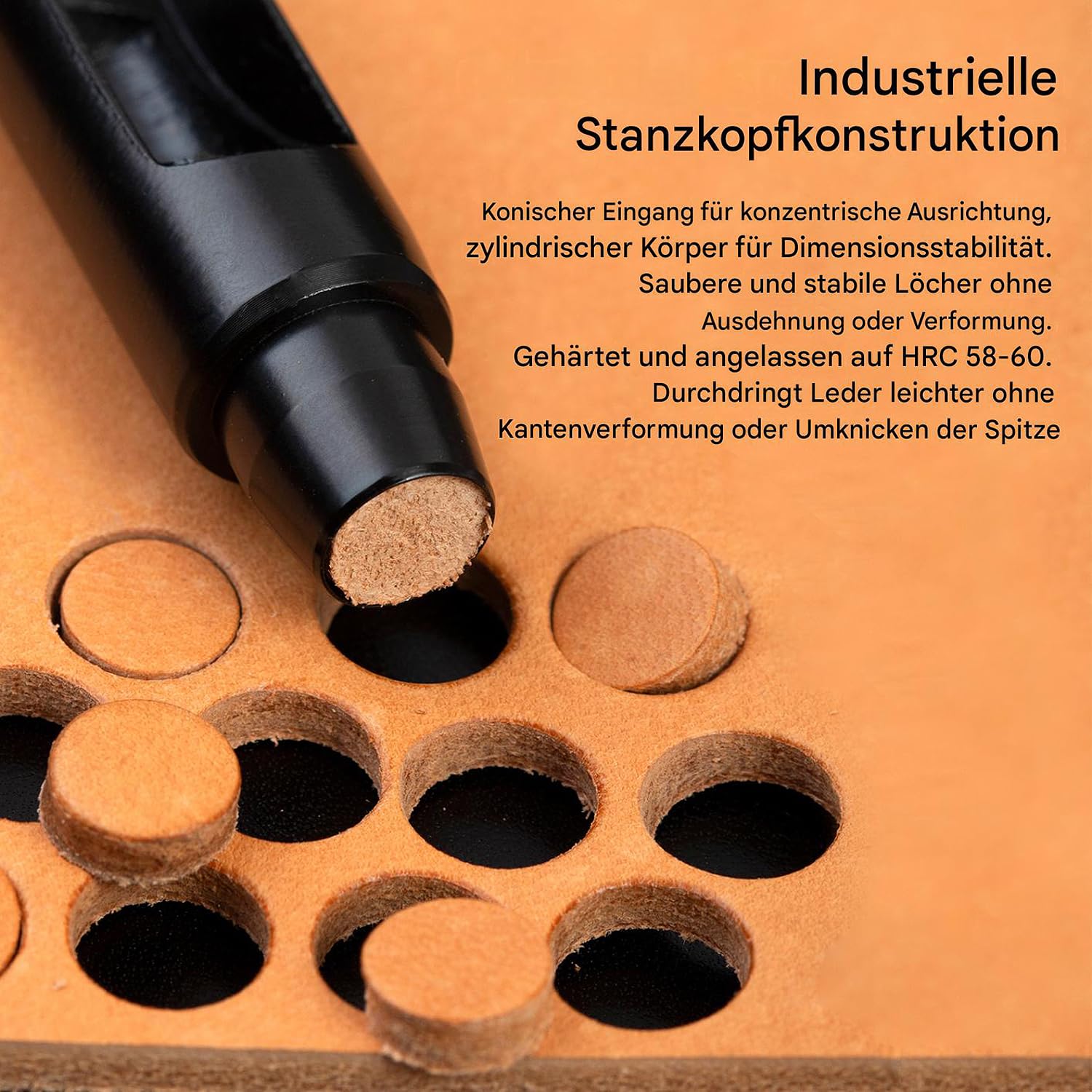 WUTA Schwarzer Leder Runde Lochstanzer,10 Stück Locheisen Set für Leder, Uhrenarmband, Dichtungsgürtel,Lochstanzer Locheisensatz(0.5+1+1.5+2+2.5+3+3.5+4+4.5+5mm)