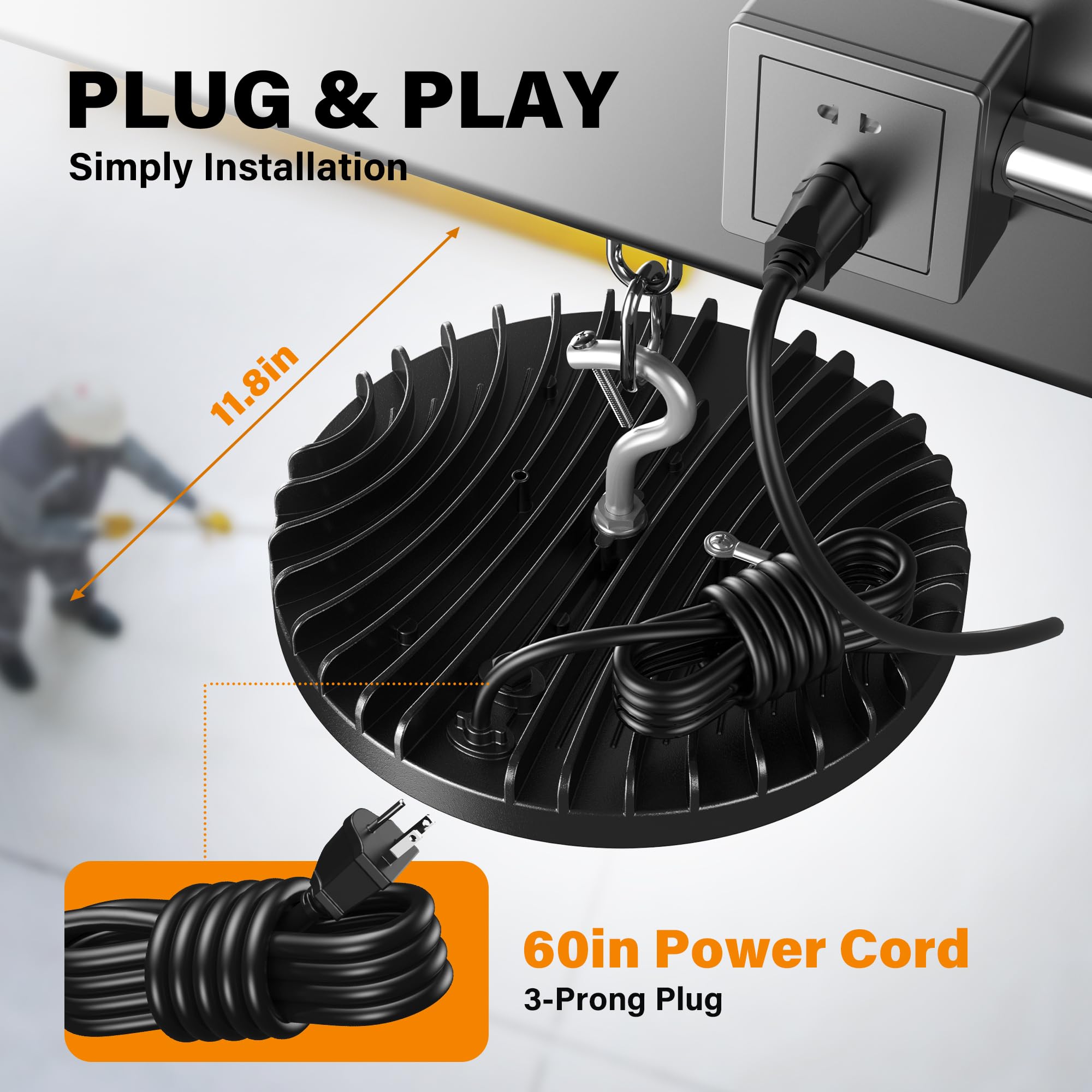 UFO Led High Bay Light 250W 6 Pack 35000lm 5000K ETL Listed High Bay Led Shop Light Fixture — view 3