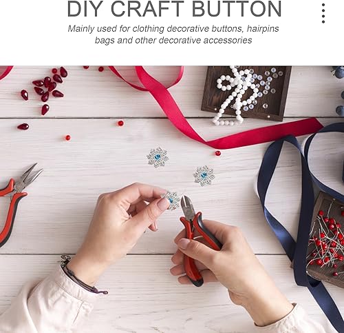 Miniatura 4 de 30 piezas de botones de copo de nieve de diamantes de imitación de cristal con parte trasera plana adornos para manualidades, joyería DIY, álbumes