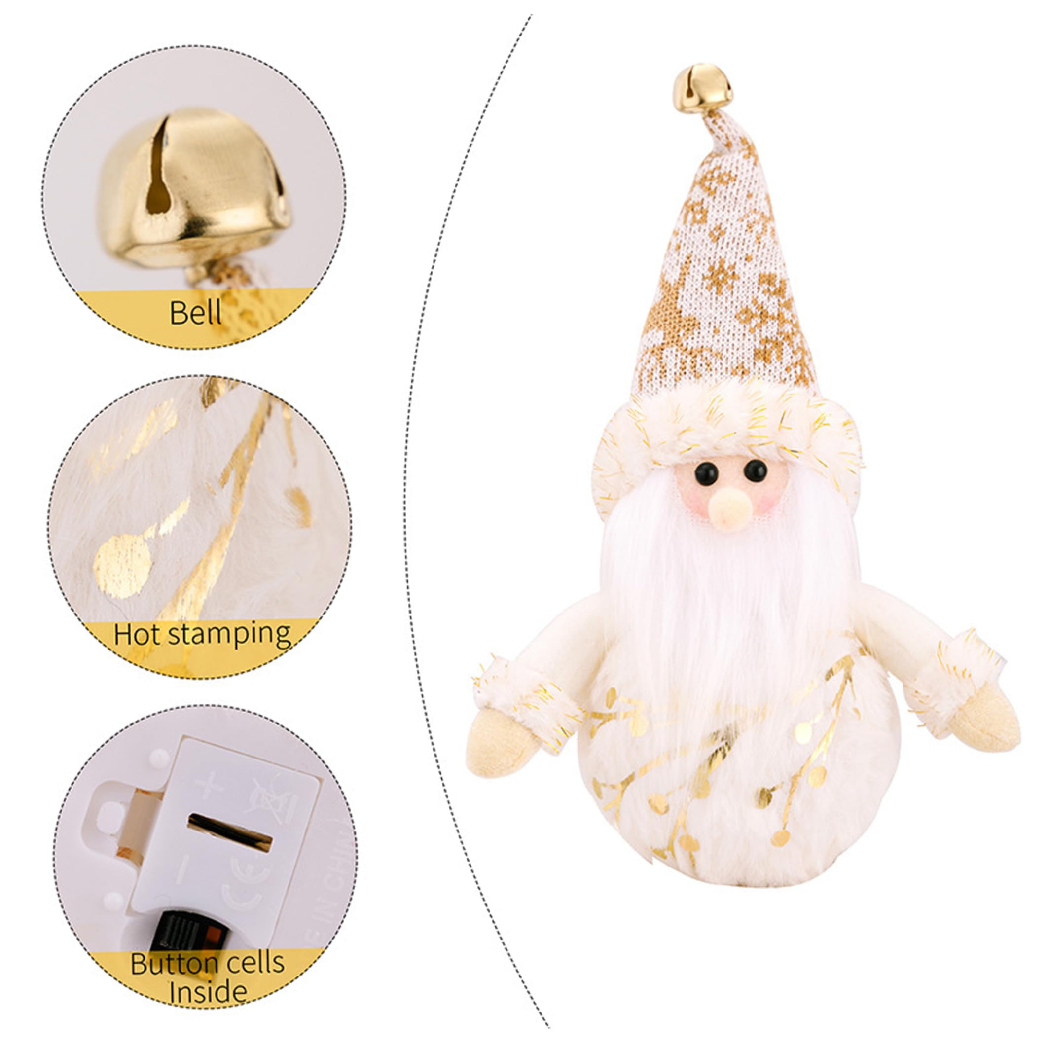 3 figurine natalizie illuminate con Babbo Natale, pupazzo di neve e renne