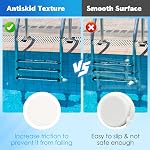 2 Pack Outside Pool Ladder Bumpers & Rubber End Caps Steps End Plugs Fit 1.9" Standard Inground Swimming Pool Ladder Tubing, Protective Non Slip White Rubber Caps for Liner & Concrete Pools Walls