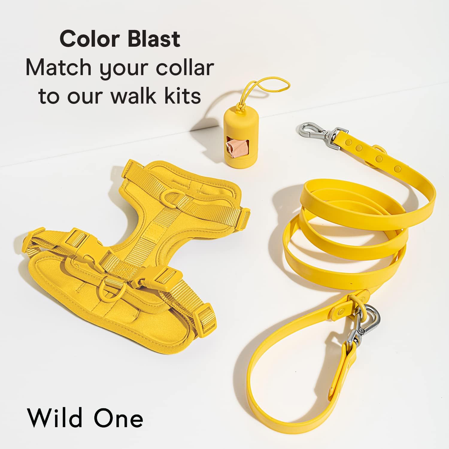 Wild One Dog Collar, Easy-Clean, All Weather Flex-Poly Strap with Metal, Durable, Dirt and Odor Resistant (Butter, M)