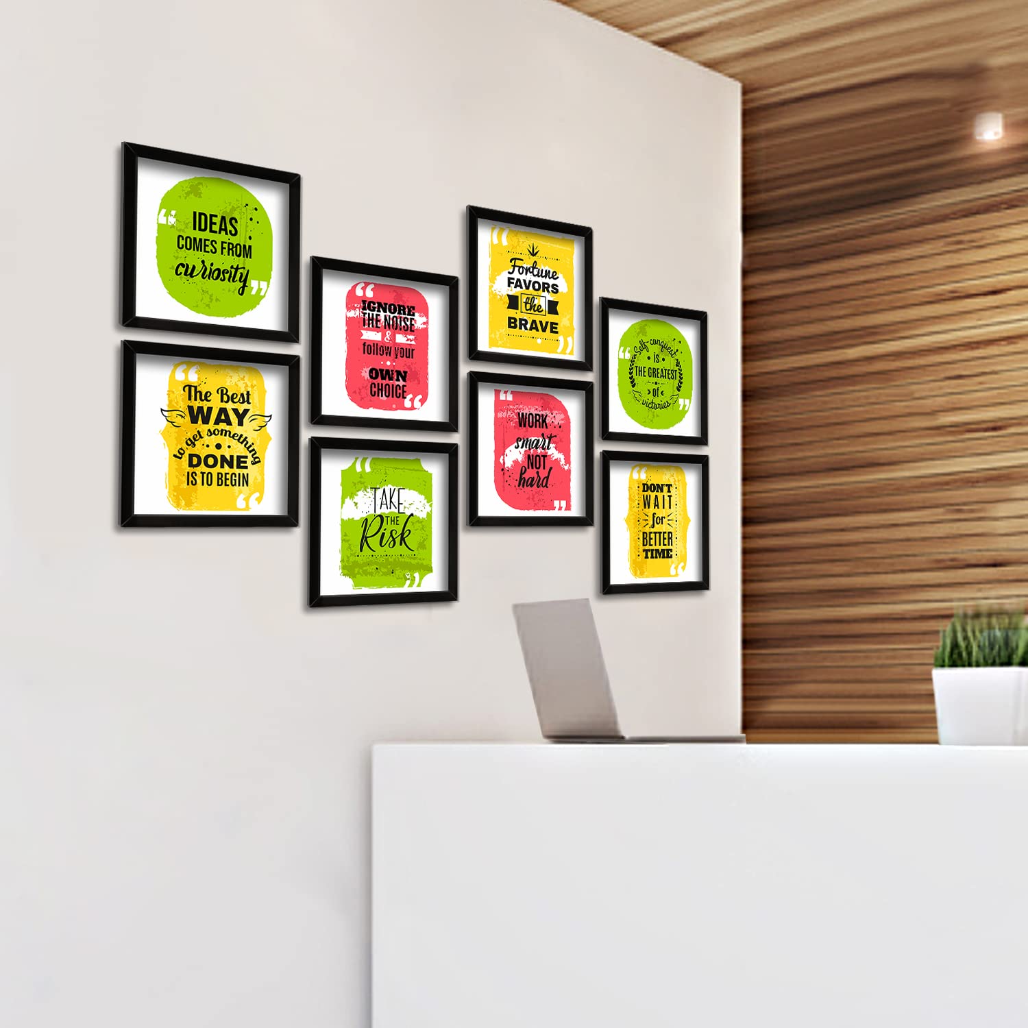 PAPER PLANE DESIGN Framed Motivational Poster Set of 8 for the Living Room, Stairs, Office. (B) 2