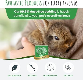 SMALL PET SELECT Premium Natural Paper Bedding for Guinea Pig, Rabbit, Hamster, Bunny & Small Animals, Soft Brown Pet Bedding With Odor Control, Made in the USA, 56L