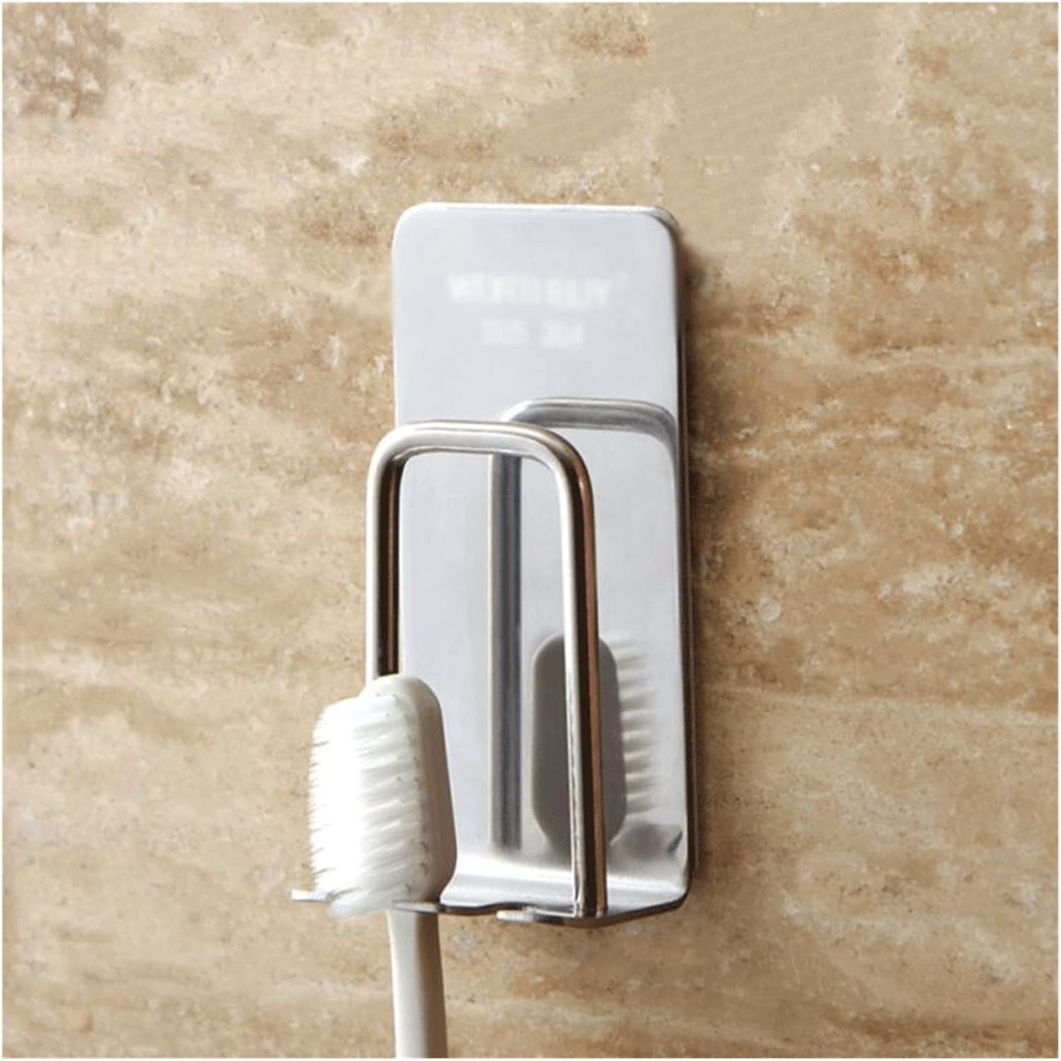 Wall-Mounted Toothbrush Holder Self-Adhesive Toothpaste Holder Bathroom Multifunctional Hole Home Decor