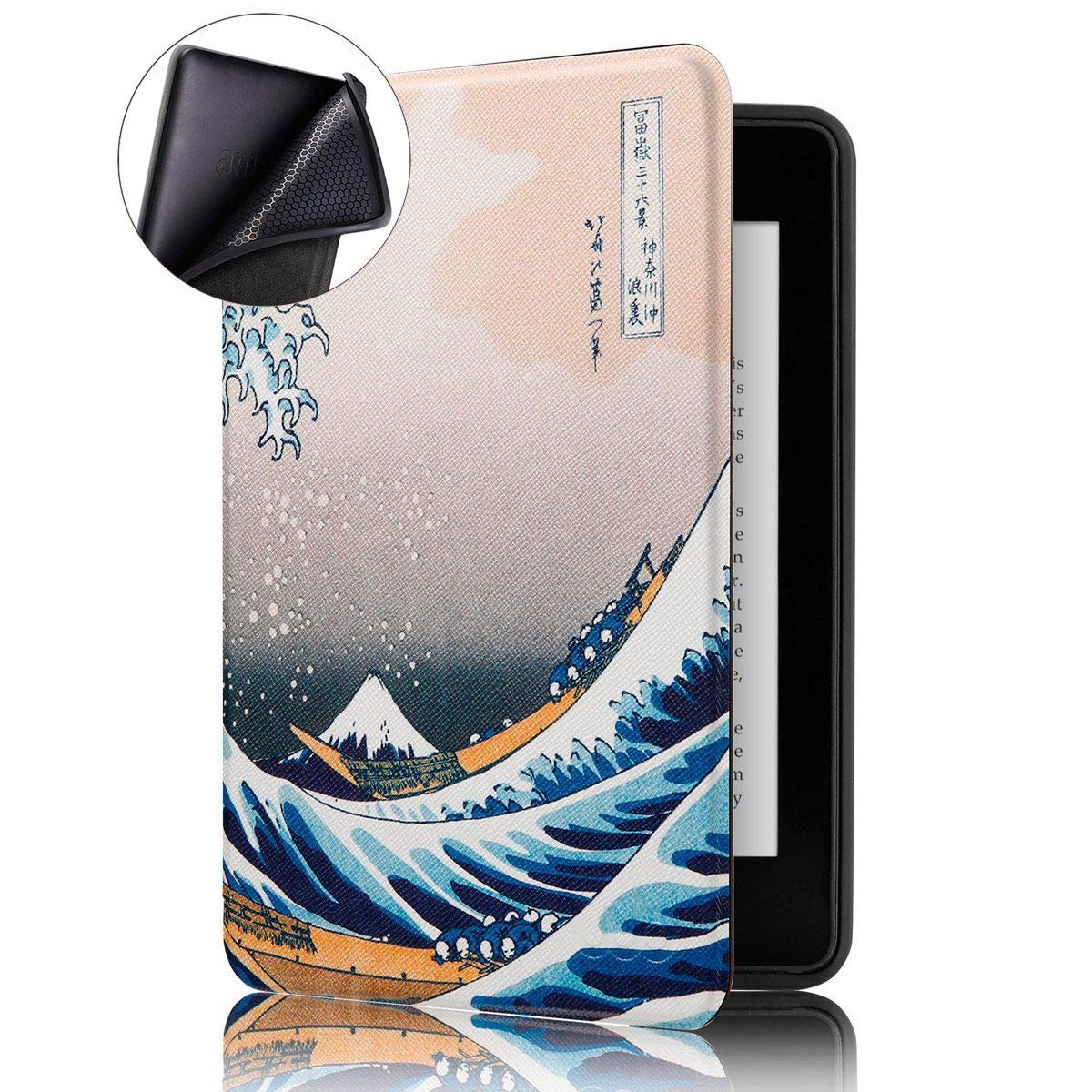 MOCA Compatible Smart Flip Cover case for 2018 All Kindle Paperwhite 10 10th th Generation 2018 Release Flip Cover case (The Great Wave)-image-23