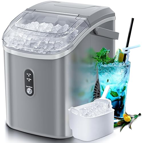 Vista 27 de Nugget - Máquina de hielo para encimera con hielo masticable suave, automática de 35 libras en 24 horas, máquina de hielo portátil de guijarros