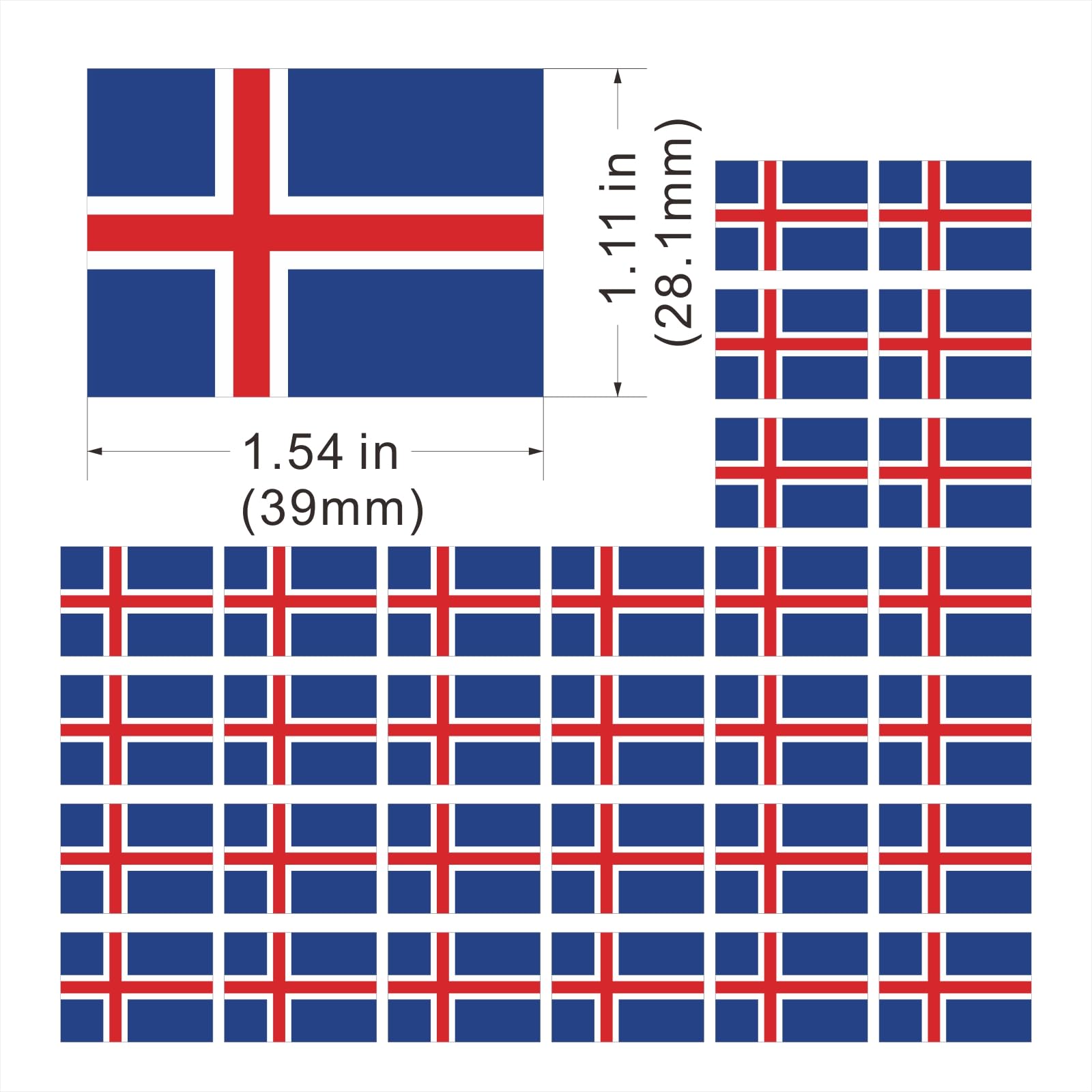 Womaha 30 Sheets Iceland Flag Temporary Tattoos for Kids Adults Fans Fake Face Tattoo Stickers, Blue Red White - Image 3