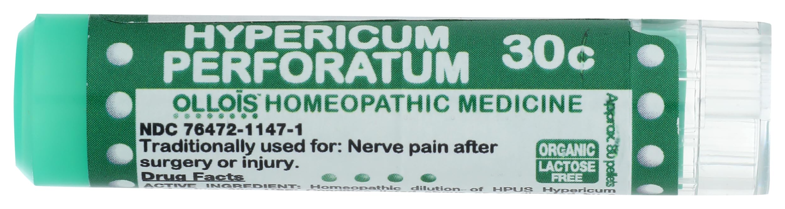 OLLOIS Hypericum Perforatum 30c, Organic, Lactose-Free Homeopathic Medicine, 80 Pellets (Pack of 1)