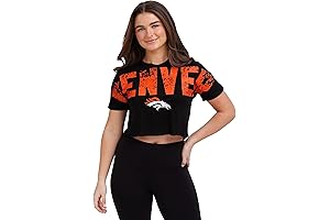 FOCO Women's Denver Broncos NFL Team Logo Ladies Fashion Crop Top Shirt