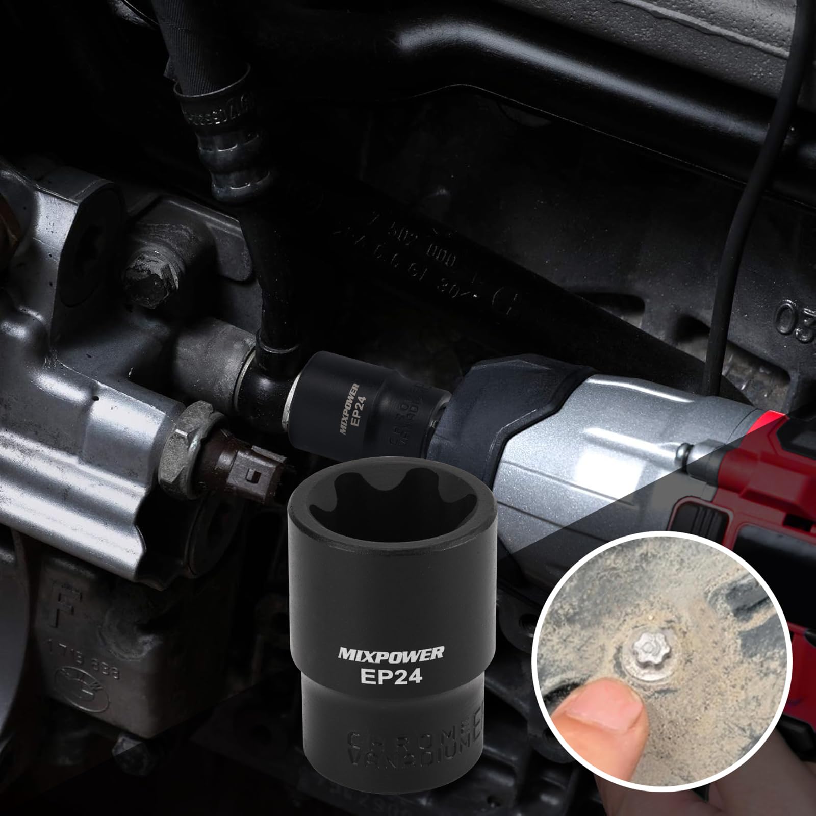 MIXPOWER Juego de 19 enchufes Torx Plus externos de 6 puntos EP compatibles con Tesla EP4-EP32 con 1/2 pulgadas, 3/8 pulgadas, 1/4 pulgadas Dr CR-V