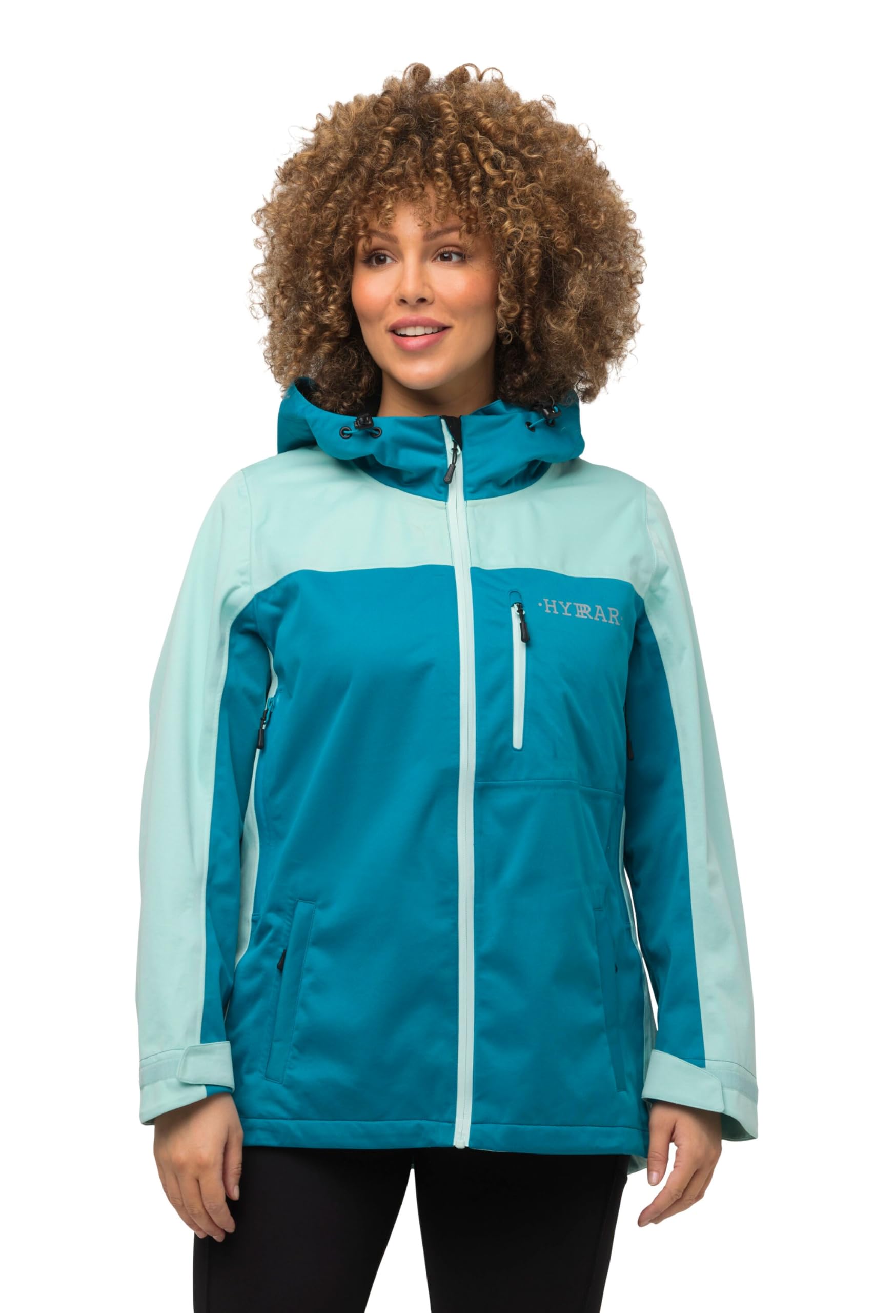 Ulla Popken Damen große Größen Übergrößen Plus Size HYPRAR Funktionsjacke, wasserdicht, Kapuze 807793