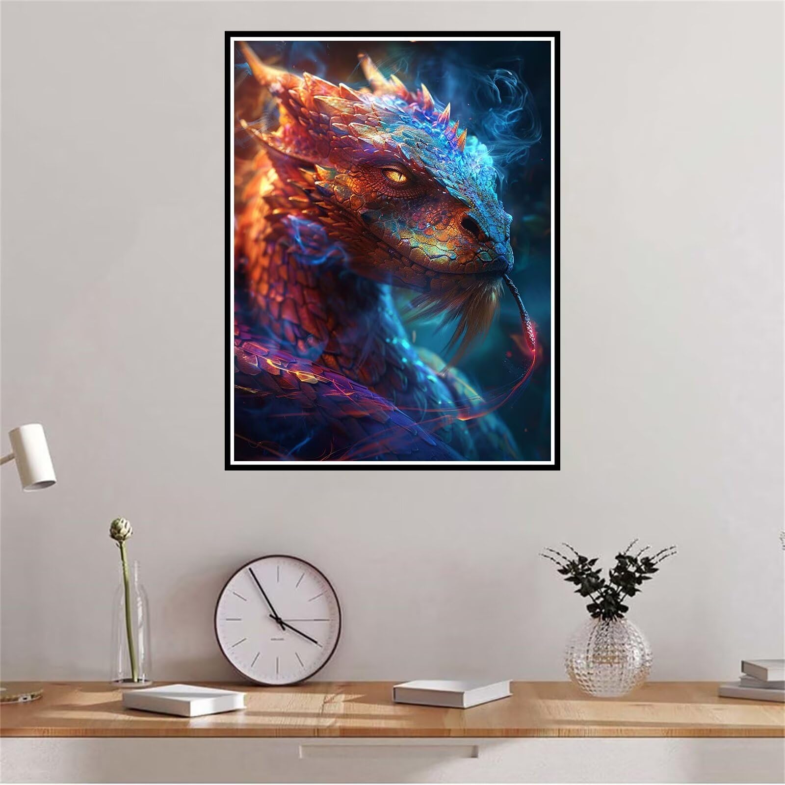 Kit Diamond Painting 5D Drago – 30x40 Cm, Diamanti Rotondi, Ideale Per Adulti E Principianti