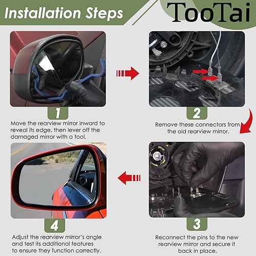 Miniatura 6 de Espejo lateral del pasajero compatible con Ford Fusion 2013-2020, calefactable, placa trasera, sin detección de punto ciego