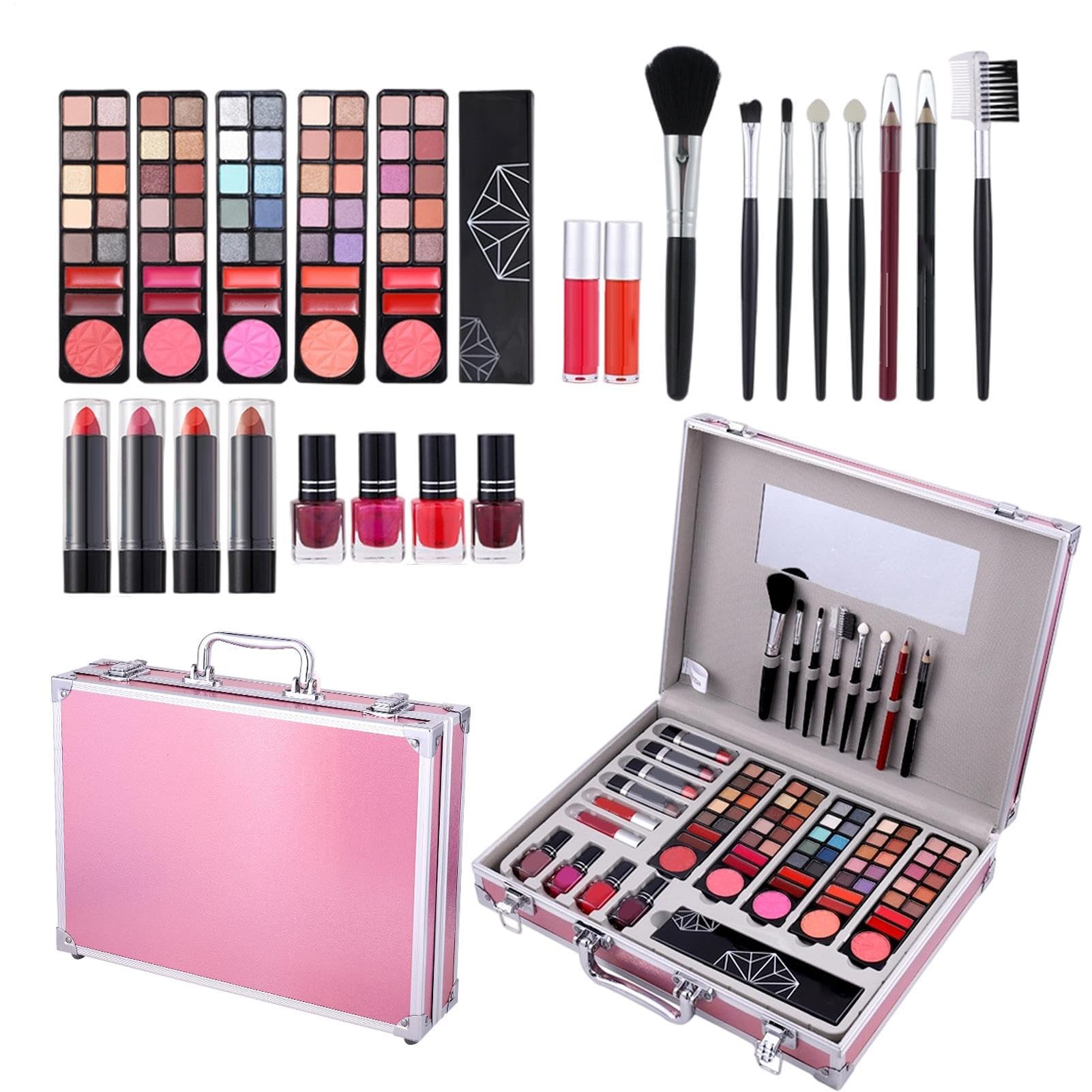Komplettes Make-up-Set Mit Allem Schönheitskosmetik wischfestes Make-up | Make-up-Pinsel Lidschatten Beauty-Kosmetik Für Frauen Teenager Mädchen Reise Hochzeit Fotoshooting Theater Bühne Tanz